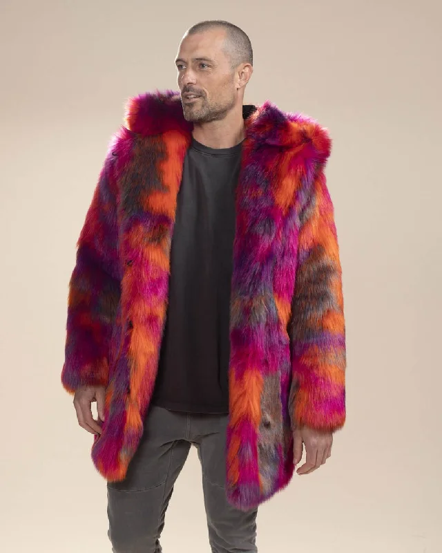 Women's Artificial Fur - Trimmed Wallet Inserts Classic Men's Faux Fur Coat | Calico Cat Women's Artificial Fur - Trimmed Wallet Inserts Classic Men's Faux Fur Coat | Calico Cat