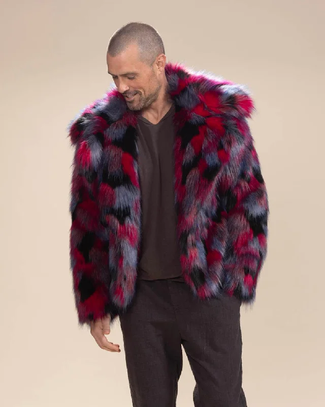Women's Artificial Fur - Trimmed Knee - High Boots Men's Colorful Faux Fur Jacket | Crimson Cat Women's Artificial Fur - Trimmed Knee - High Boots Men's Colorful Faux Fur Jacket | Crimson Cat