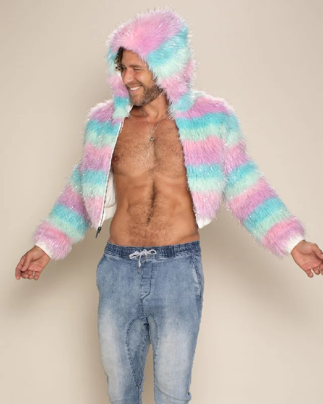 Women's Artificial Fur - Trimmed Bobby Pins Hooded Men's Cropped Faux Fur Jacket | Doll Party Women's Artificial Fur - Trimmed Bobby Pins Hooded Men's Cropped Faux Fur Jacket | Doll Party