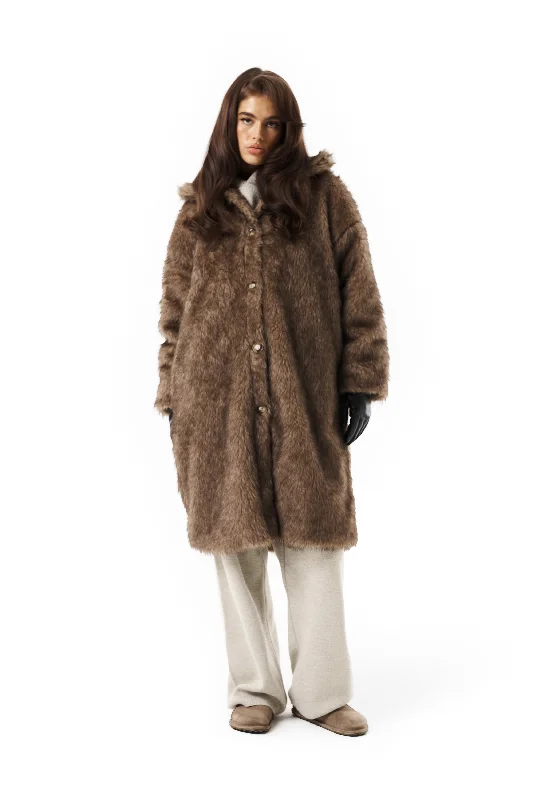  Donnie Faux Fur Longline Coat