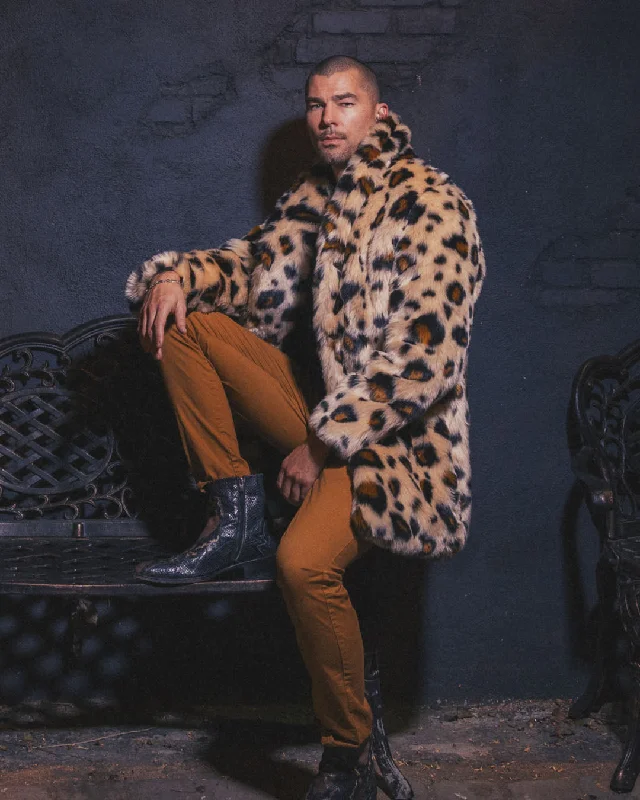 Women's Artificial Fur - Trimmed Gardening Boots Men's Faux Fur Coat | Sinai Leopard Women's Artificial Fur - Trimmed Gardening Boots Men's Faux Fur Coat | Sinai Leopard