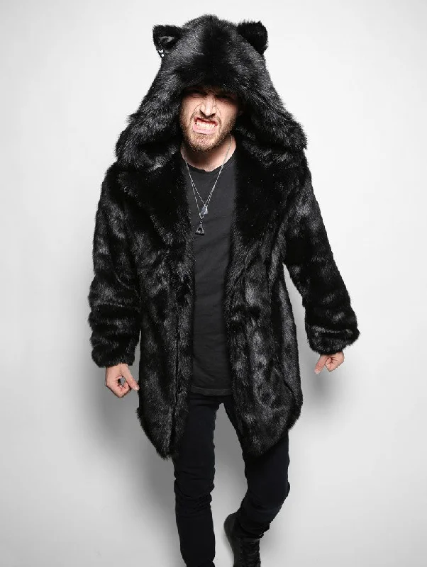Women's Artificial Fur - Trimmed Oxfords Classic Men's Faux Fur Coat | Black Panther Women's Artificial Fur - Trimmed Oxfords Classic Men's Faux Fur Coat | Black Panther