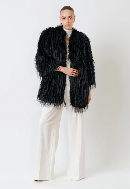 Women's Artificial Fur - Trimmed Valentine's Day Outfits​ ROCHELLE Faux Fur Coat