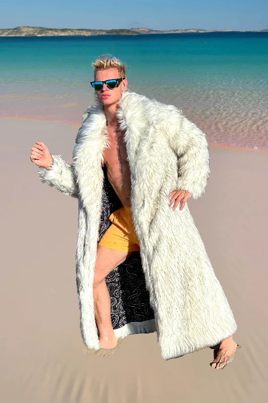 Women's Artificial Fur - Trimmed Wigs​ Ryan Gosling Ken White Faux Fur Coat