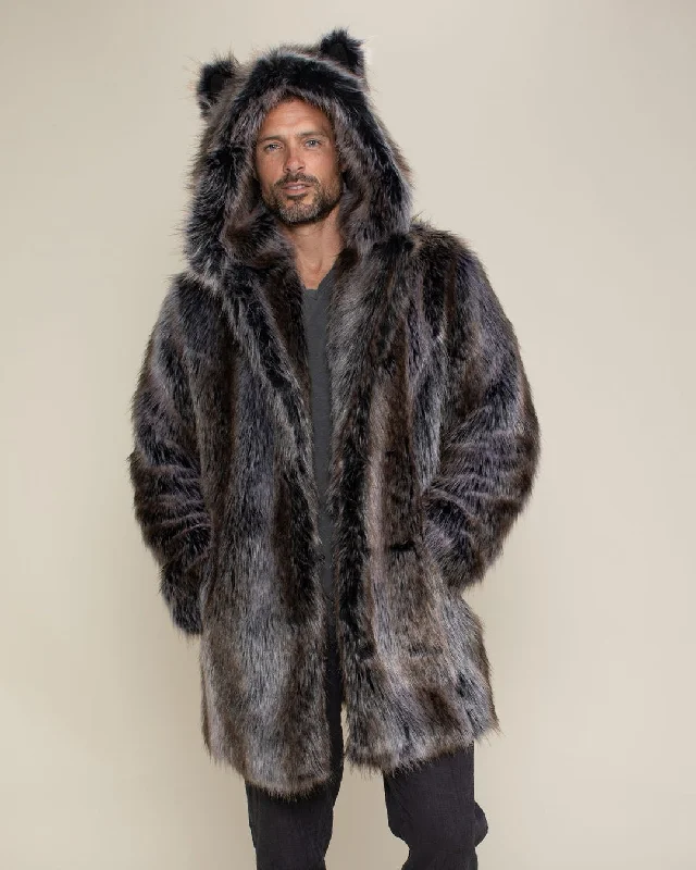 Women's Artificial Fur - Trimmed Bathrobes​ Classic Men's Faux Fur Coat | Grey Wolf