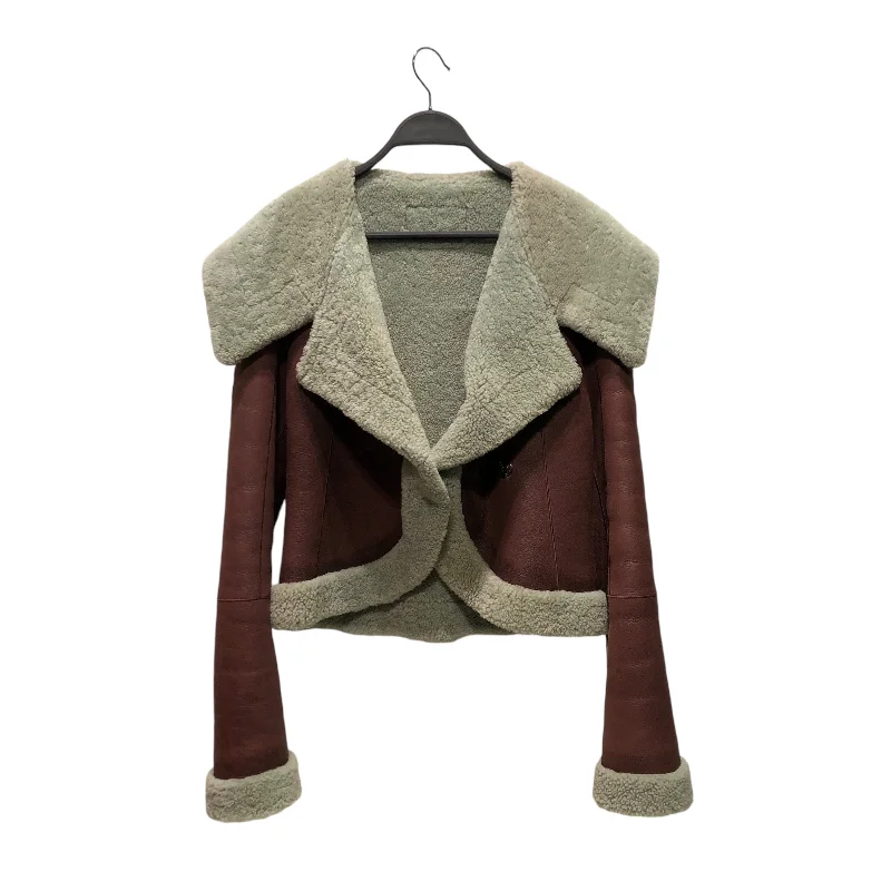 Women's leather faux - fur trimmed jackets for winter KNWLS/Leather Jkt/S/Sheepskin/BRD/ Women's leather faux - fur trimmed jackets for winter KNWLS/Leather Jkt/S/Sheepskin/BRD/