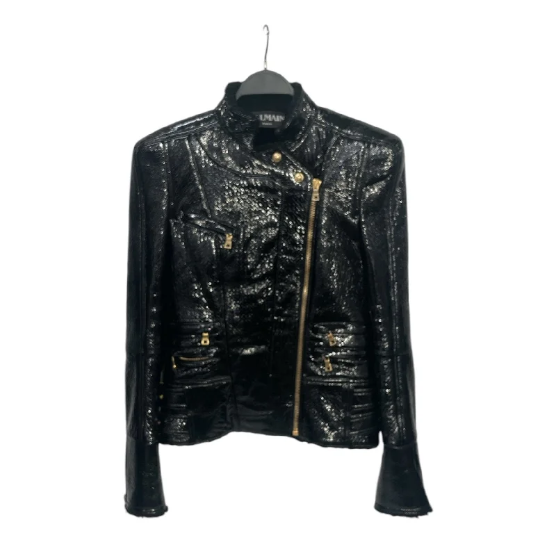 Women's leather leather rompers with a halter neck BALMAIN/Leather Jkt/30/Leather/BLK/Double Breasted/ Women's leather leather rompers with a halter neck BALMAIN/Leather Jkt/30/Leather/BLK/Double Breasted/