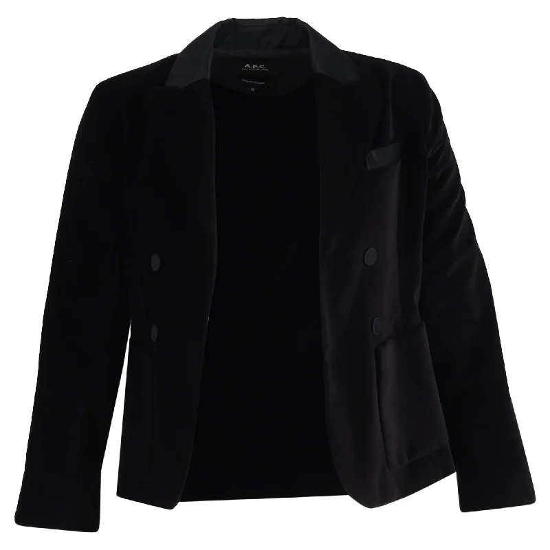 Plus Size Women's Sequin - Embellished Blazers in Silver for a Glamorous Party A.P.C. Blazer in Black Velvet Plus Size Women's Sequin - Embellished Blazers in Silver for a Glamorous Party A.P.C. Blazer in Black Velvet