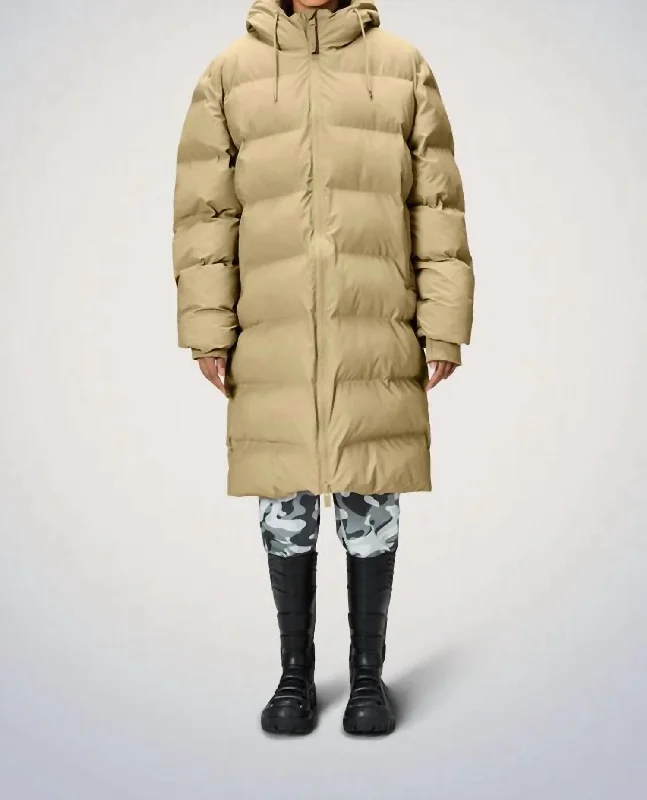 down coat for hunting in cold weather​ Alta Long Puffer Jacket In Sand