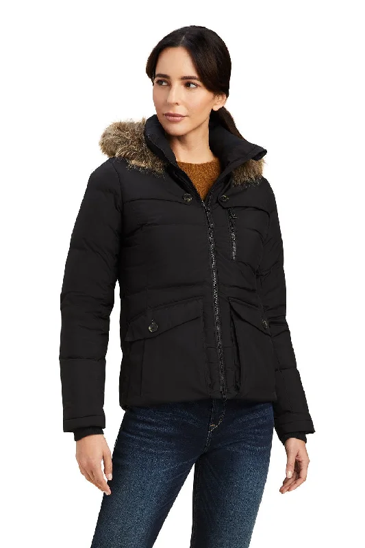 down coat for winter hikers with back support​ Ariat Women's Clairborne Down Jacket