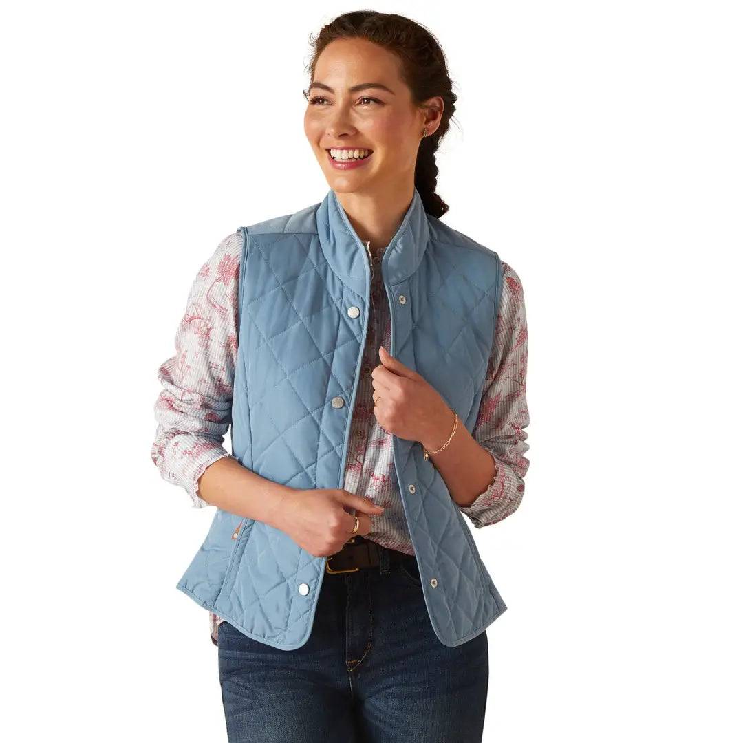Plus Size Women's Patchwork Waistcoat in Multicolor for a Bohemian and Eclectic Style Ariat Womens Woodside Quilted Gilet Plus Size Women's Patchwork Waistcoat in Multicolor for a Bohemian and Eclectic Style Ariat Womens Woodside Quilted Gilet