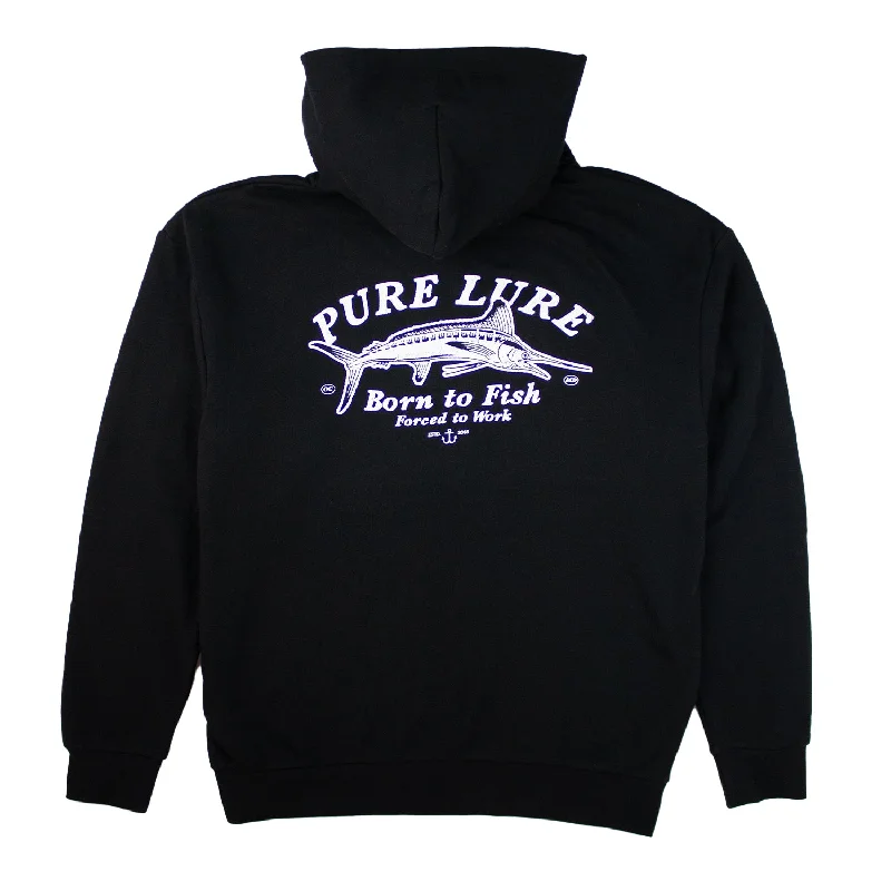 Women's Fleece - Lined Joggers in Navy with Zipper Pockets for Comfort and Function Born to Fish Hood Women's Fleece - Lined Joggers in Navy with Zipper Pockets for Comfort and Function Born to Fish Hood