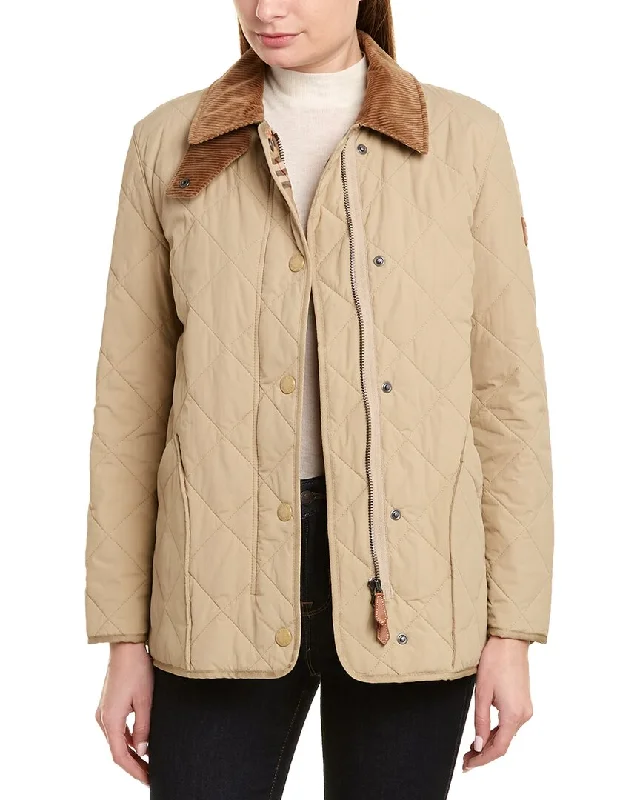 Women's waterproof parka coats with multiple pockets for practicality Burberry Diamond Quilted Thermoregulated Barn Jacket