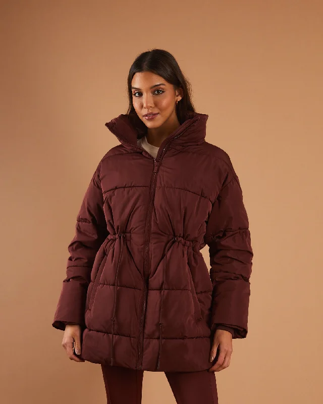Mid - length women's down coats in a slim fit for a modern and sleek appearance Suze Jacket Wine Mid - length women's down coats in a slim fit for a modern and sleek appearance Suze Jacket Wine