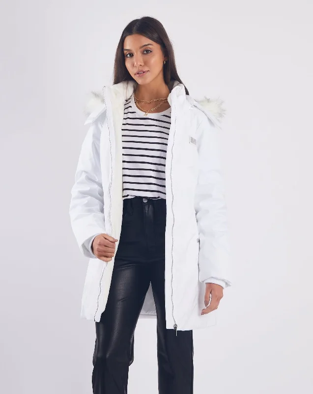 Embroidered women's cotton coats in a bohemian pattern for a unique design Trudy Jacket Optic White Embroidered women's cotton coats in a bohemian pattern for a unique design Trudy Jacket Optic White