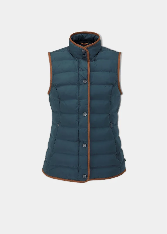 Women's Zip - Up Neoprene Waistcoat in Gray for a Sporty and Functional Option Calsall Ladies Quilted Gilet In Navy - Regular Fit