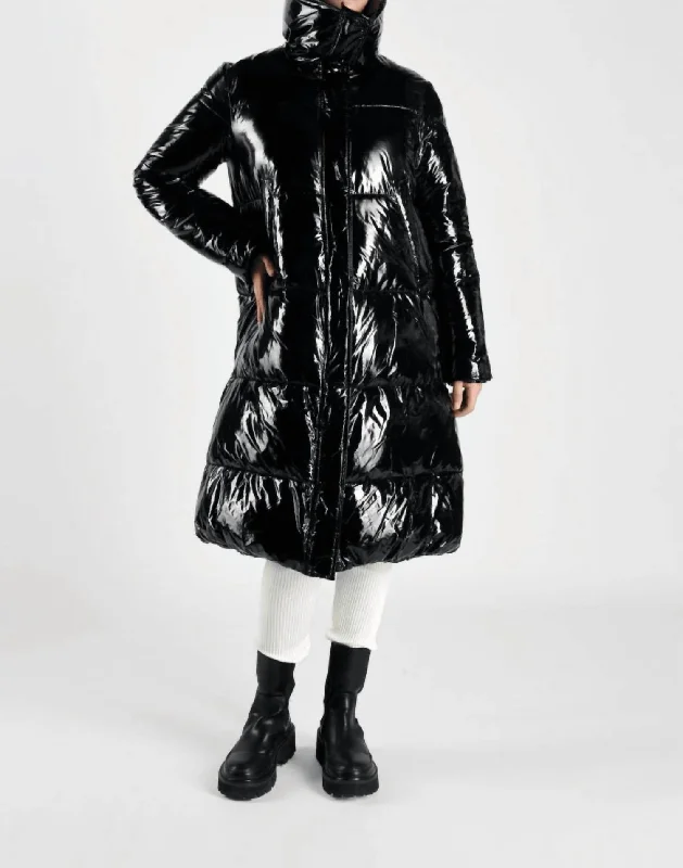 down coat for pregnant women​ Catherine Long Puffer In Noir