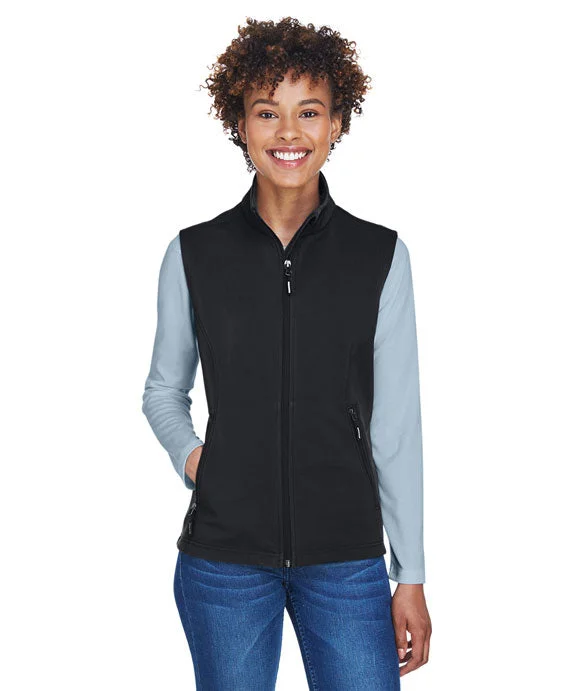 Women's Sleeveless Leather Waistcoat in Black with Silver Studs for an Edgy Rock - n - Roll Vibe CE701W - Core 365 Ladies Cruise Two-Layer Fleece Bonded Soft Shell Vest Women's Sleeveless Leather Waistcoat in Black with Silver Studs for an Edgy Rock - n - Roll Vibe CE701W - Core 365 Ladies Cruise Two-Layer Fleece Bonded Soft Shell Vest