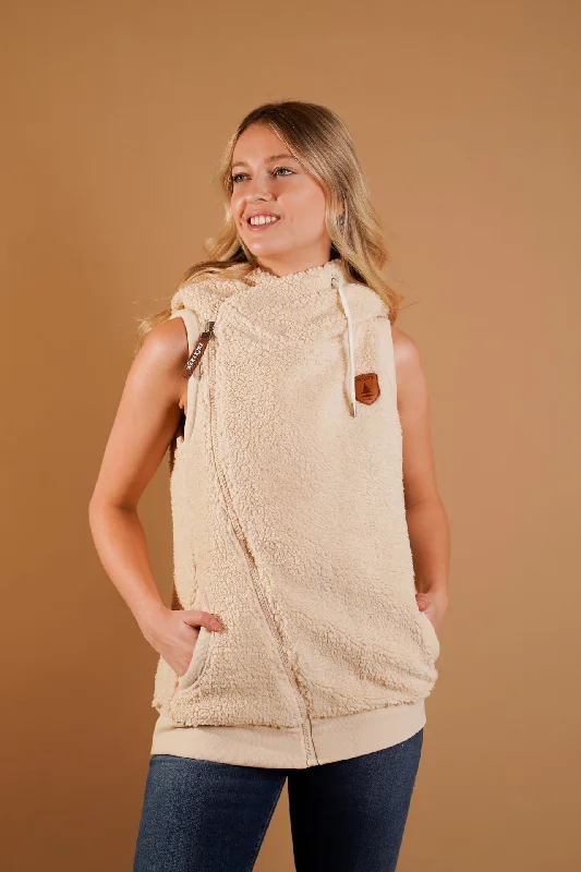 Button - Down Women's Corduroy Waistcoat in Brown for a Rustic and Stylish Autumn Ensemble Dani Sherpa Ivory Hoodie Vest Button - Down Women's Corduroy Waistcoat in Brown for a Rustic and Stylish Autumn Ensemble Dani Sherpa Ivory Hoodie Vest