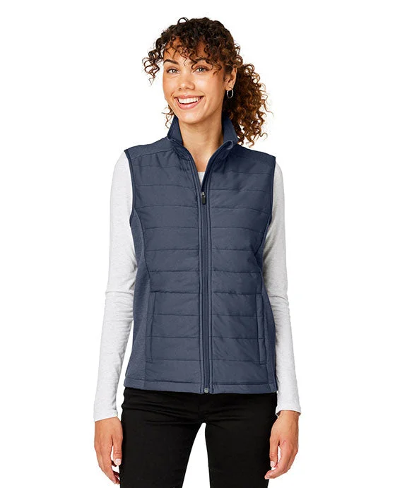 Women's Zip - Up Neoprene Waistcoat in Gray for a Sporty and Functional Option DG706W - Devon & Jones New Classics® Ladies Charleston Hybrid Vest | Navy Melange/Navy Women's Zip - Up Neoprene Waistcoat in Gray for a Sporty and Functional Option DG706W - Devon & Jones New Classics® Ladies Charleston Hybrid Vest | Navy Melange/Navy