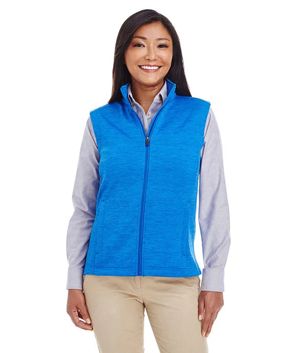Water - Resistant Women's Nylon Waistcoat in Black for Outdoor Adventures in Wet Conditions DG797W - Devon & Jones Ladies Newbury Mélange Fleece Vest | French Blue Heather Water - Resistant Women's Nylon Waistcoat in Black for Outdoor Adventures in Wet Conditions DG797W - Devon & Jones Ladies Newbury Mélange Fleece Vest | French Blue Heather