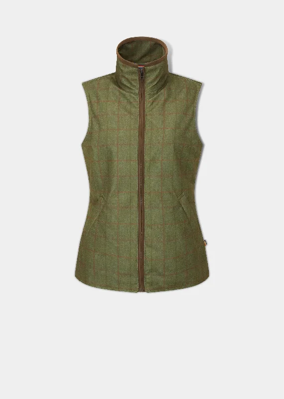 Embroidered Floral Patterned Women's Linen Waistcoat in White for a Feminine Spring Ensemble Didsmere Ladies Technical Tweed Gilet In Pine - Regular Fit Embroidered Floral Patterned Women's Linen Waistcoat in White for a Feminine Spring Ensemble Didsmere Ladies Technical Tweed Gilet In Pine - Regular Fit