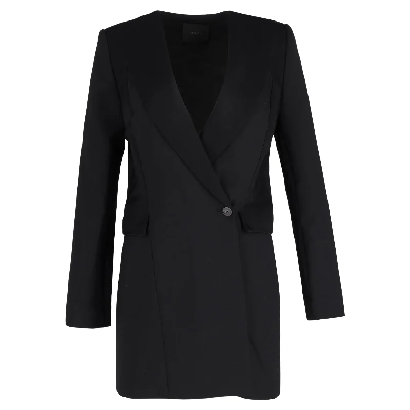 Plus Size Women's Embroidered Blazers in Floral Patterns for a Feminine Touch Dion Lee Blazer Mini Dress in Black Wool Polyester Plus Size Women's Embroidered Blazers in Floral Patterns for a Feminine Touch Dion Lee Blazer Mini Dress in Black Wool Polyester