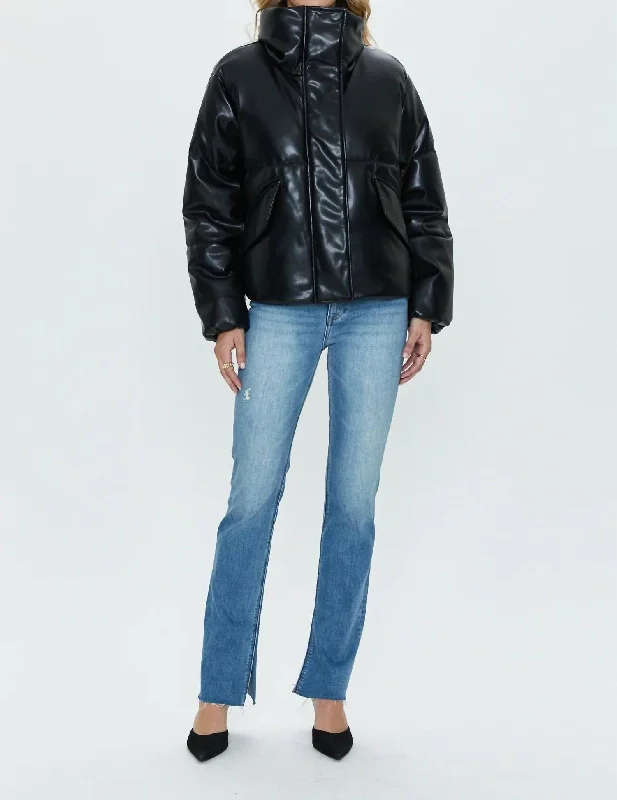 down coat for winter sledders​ Donovan Swing Puffer Jacket In Noir