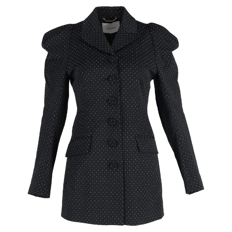 Double - Breasted Women's Leather Blazers in Taupe for an Edgy Look Erdem Polka Dot Print Single-Breasted Leg-of-Mutton Sleeves Blazer Double - Breasted Women's Leather Blazers in Taupe for an Edgy Look Erdem Polka Dot Print Single-Breasted Leg-of-Mutton Sleeves Blazer