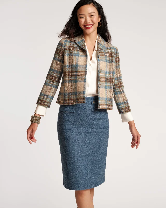 Double - Breasted Women's Polyester Blazers in Bright Colors for a Fun Style Finley Wool Blazer Stewart Plaid Double - Breasted Women's Polyester Blazers in Bright Colors for a Fun Style Finley Wool Blazer Stewart Plaid