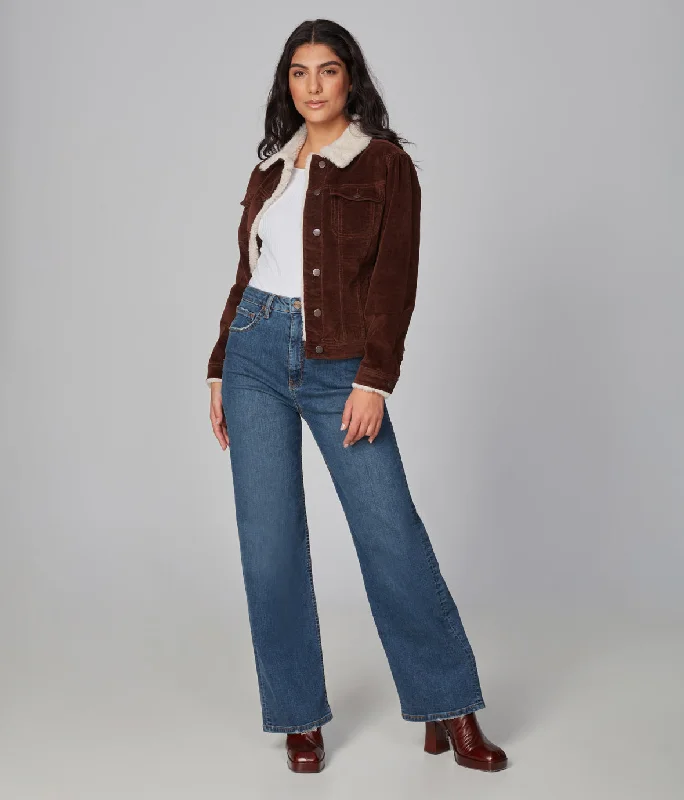 Plus size women's wool blend coats for a warm and stylish winter GABRIELLA-SCB Corduroy Sherpa Jacket Plus size women's wool blend coats for a warm and stylish winter GABRIELLA-SCB Corduroy Sherpa Jacket