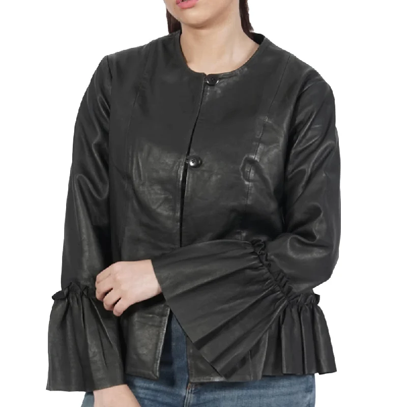 Women's leather leather mufflers for cold days Grisella Classic Black Leather Jacket Women's leather leather mufflers for cold days Grisella Classic Black Leather Jacket