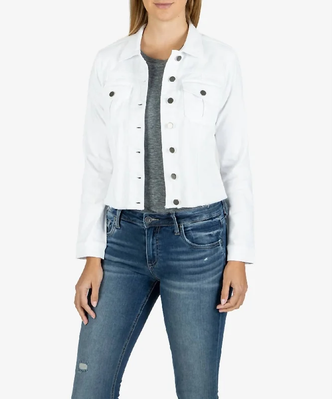 Checkered women's wool coats in a classic pattern for a timeless style Kara Jacket in Optic White Checkered women's wool coats in a classic pattern for a timeless style Kara Jacket in Optic White