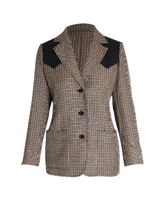 Oversized Women's Checkered Blazers in Black and White for a Trendy Style Louis Vuitton 2014 Houndstooth Print Blazer in Brown Wool Oversized Women's Checkered Blazers in Black and White for a Trendy Style Louis Vuitton 2014 Houndstooth Print Blazer in Brown Wool