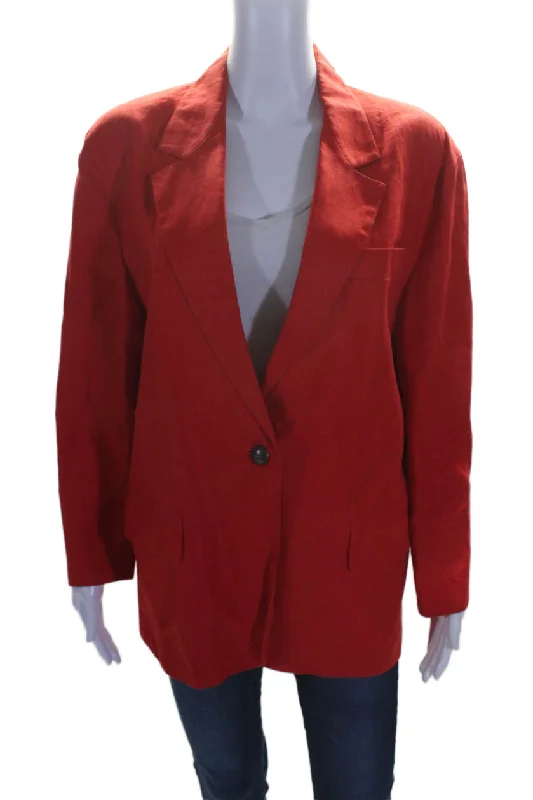 Plus Size Women's Faux Fur - Trimmed Blazers in Black for a Luxurious Look Max Mara Womens Linen Long Sleeves Single Button Blazer Jacket Red Plus Size Women's Faux Fur - Trimmed Blazers in Black for a Luxurious Look Max Mara Womens Linen Long Sleeves Single Button Blazer Jacket Red