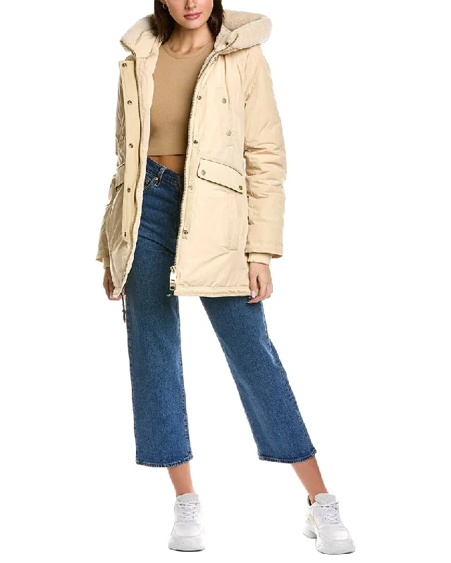 women's long - length down coat with free shipping NB Series by Nicole Benisti Aurora Leather-Trim Down Coat women's long - length down coat with free shipping NB Series by Nicole Benisti Aurora Leather-Trim Down Coat