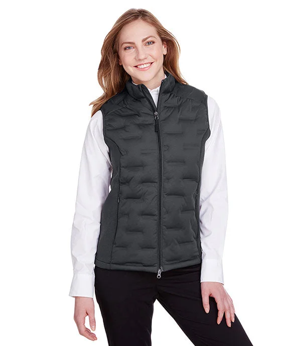 Plus Size Women's Quilted Puffer Waistcoat in Navy for Warmth and Fashion in Winter NE709W - North End Ladies Loft Pioneer Hybrid Vest | Carbon/Black Heather/Black Plus Size Women's Quilted Puffer Waistcoat in Navy for Warmth and Fashion in Winter NE709W - North End Ladies Loft Pioneer Hybrid Vest | Carbon/Black Heather/Black