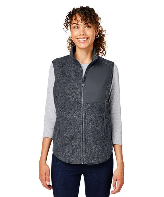 Women's Sequined Waistcoat in Gold for a Glamorous Party or Evening Event NE714W - North End Ladies Aura Sweater Fleece Vest | Carbon/Carbon Women's Sequined Waistcoat in Gold for a Glamorous Party or Evening Event NE714W - North End Ladies Aura Sweater Fleece Vest | Carbon/Carbon