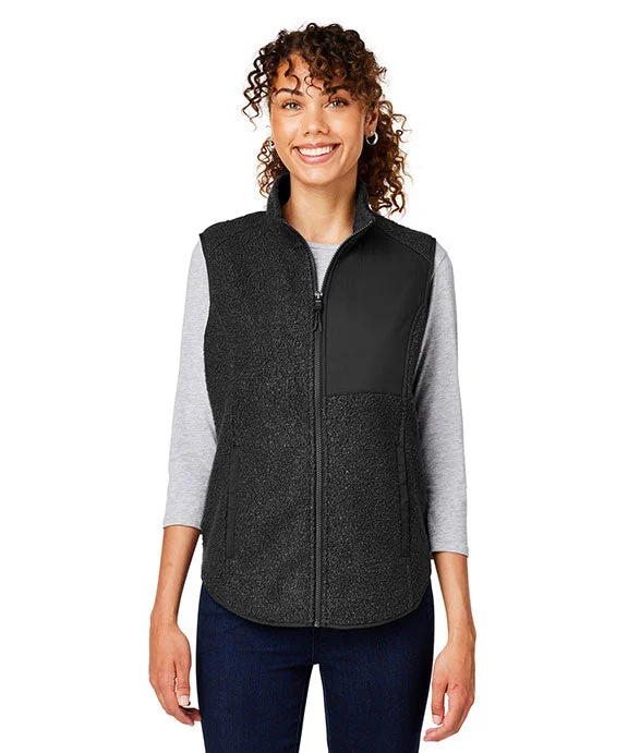 Slim - Fit Women's Tweed Waistcoat in Beige with Gold - Tone Buttons for a Classic and Elegant Style NE714W - North End Ladies Aura Sweater Fleece Vest Slim - Fit Women's Tweed Waistcoat in Beige with Gold - Tone Buttons for a Classic and Elegant Style NE714W - North End Ladies Aura Sweater Fleece Vest