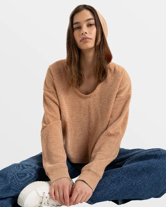 Oversized Women's Fleece Pullover Hoodie in Gray for a Cozy and Casual Look Notice Me Hooded Top - Camel Oversized Women's Fleece Pullover Hoodie in Gray for a Cozy and Casual Look Notice Me Hooded Top - Camel