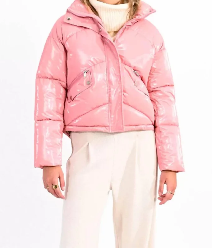 men's lightweight down coat for outdoor activities​ Pink Puffer Jacket