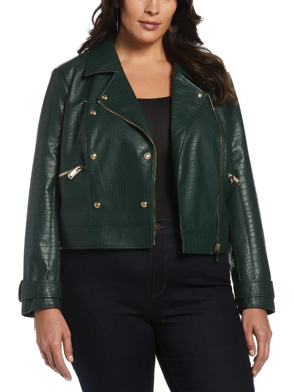 Women's leather mini leather skirts with a scalloped edge Plus Womens Faux Leather Embossed Motorcycle Jacket Women's leather mini leather skirts with a scalloped edge Plus Womens Faux Leather Embossed Motorcycle Jacket