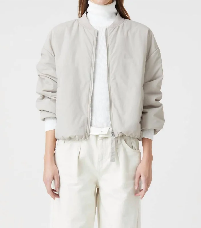 down coat with adjustable drawstrings​ Puffer Jacket In Plaster Beige