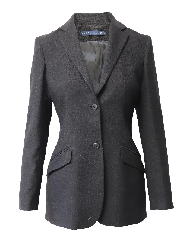 Single - Breasted Women's Linen Blend Blazers in Earth Tones for Casual Wear Ralph Lauren Single Breasted Fitted Blazer in Black Wool Single - Breasted Women's Linen Blend Blazers in Earth Tones for Casual Wear Ralph Lauren Single Breasted Fitted Blazer in Black Wool