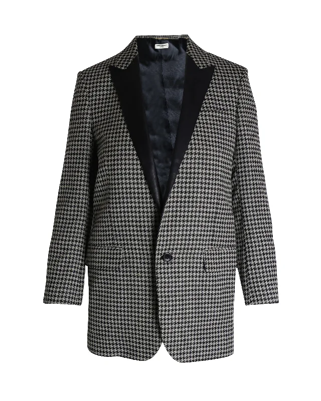 Women's Peplum Blazers in Emerald Green for a Stylish Work Attire Saint Laurent Houndstooth Blazer Jacket in Multicolor Lana Vergine Women's Peplum Blazers in Emerald Green for a Stylish Work Attire Saint Laurent Houndstooth Blazer Jacket in Multicolor Lana Vergine
