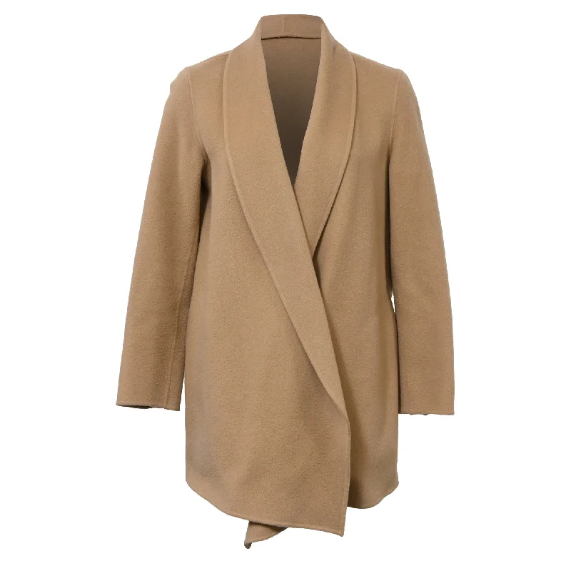 Women's Notched Lapel Blazers in Beige for a Timeless Outfit Theory Double-Breasted Open Knit Blazer in Brown Wool Women's Notched Lapel Blazers in Beige for a Timeless Outfit Theory Double-Breasted Open Knit Blazer in Brown Wool