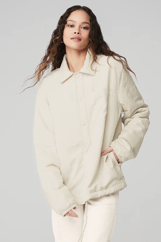 Embroidered women's cotton coats in a bohemian pattern for a unique design Legend Jacket - Bone Embroidered women's cotton coats in a bohemian pattern for a unique design Legend Jacket - Bone