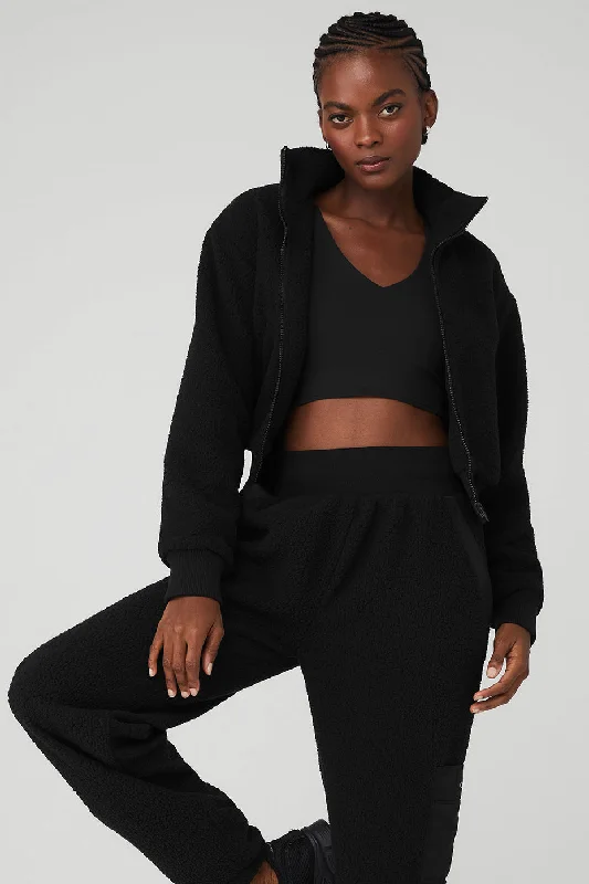 Women's waterproof parka coats with multiple pockets for practicality Micro Sherpa Destiny Jacket - Black Women's waterproof parka coats with multiple pockets for practicality Micro Sherpa Destiny Jacket - Black