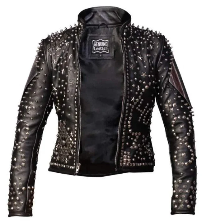 Women's Artificial Fur - Trimmed Platform Shoes​ Women Rockers Punk Studded Jacket Leather Multi Design Chain Weird Science
