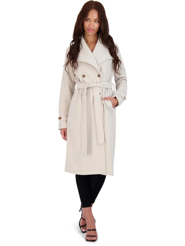 Women's longline double - breasted camel coats for a sophisticated look Womens Faux Wool Belted Wrap Coat Women's longline double - breasted camel coats for a sophisticated look Womens Faux Wool Belted Wrap Coat